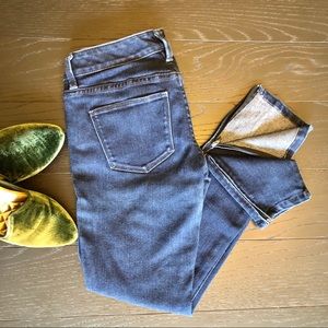 Dark Wash Skinny Jeand w Ankle Zipper